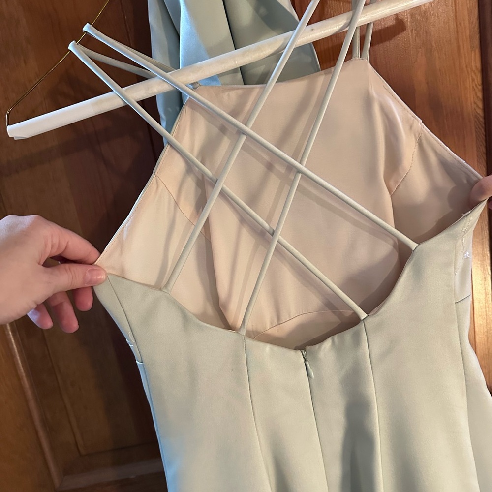 Elegant Light Green Strappy Dress